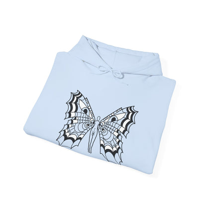 FAE eyes unfazed - Crowbaby hoodie with Mx Butterfly front, Mx Butterfly sleeve, logo back