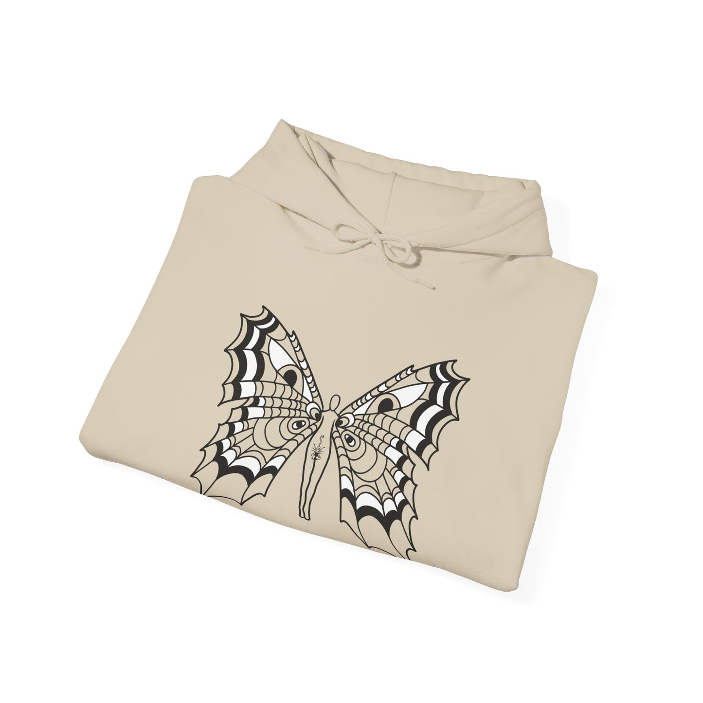 FAE eyes unfazed - Crowbaby hoodie with Mx Butterfly front, Mx Butterfly sleeve, logo back